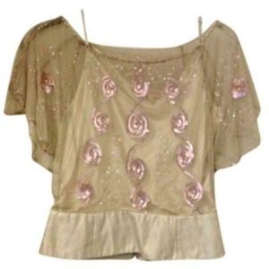 Language Pink and Beige Blouse